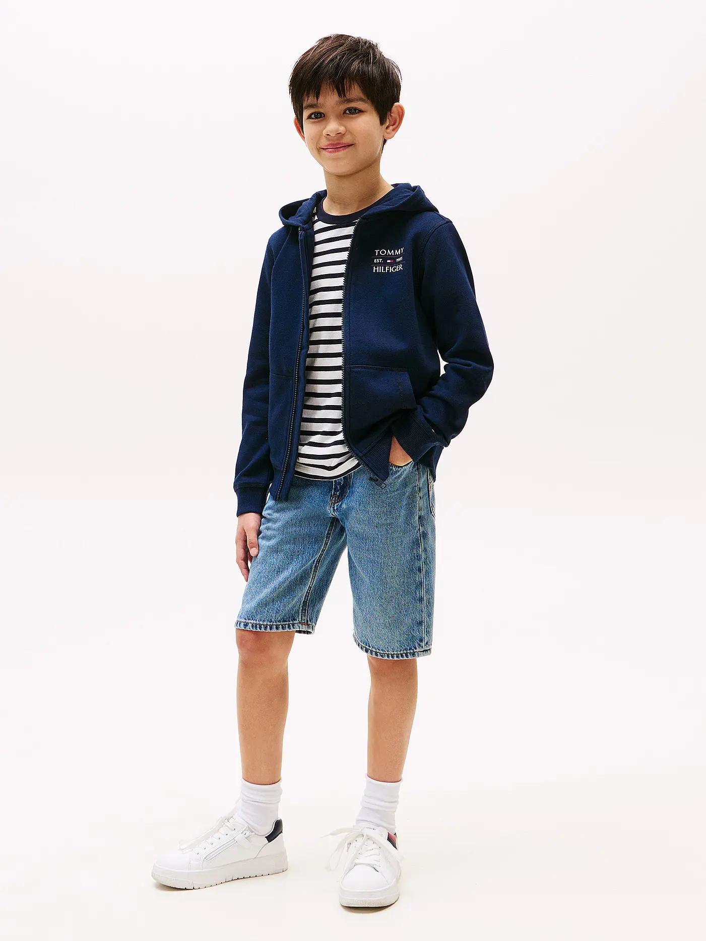 TOMMY HILFIGER | Jungen Kapuzensweatjacke | dunkelblau